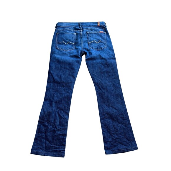 7 For All Mankind Jeans Womens W28 Dark Blue Bootcut Stretch Designer Denim - Picture 9 of 16
